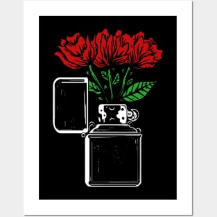 red rose lighter Posters and Art